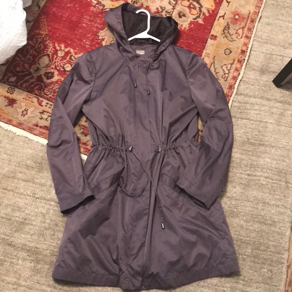 J.Jill Hooded Rain Coat Eggplant Purple Small